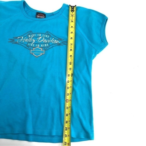 Harley Davidson Size Large Shirt Short Sleeve Top Blue Docs St. Louis Missouri - Picture 7 of 10